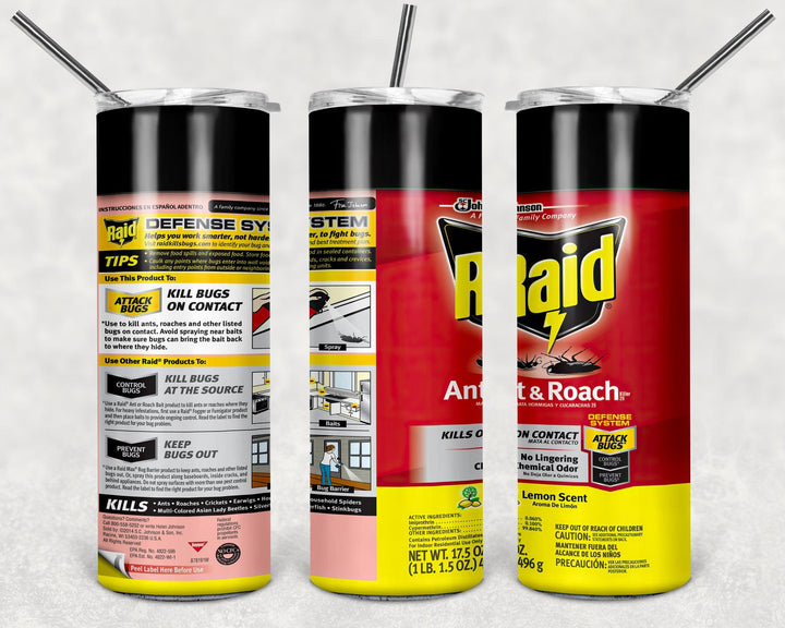 Raid Red Roach PNG, 20oz Skinny Tumbler Design, Sublimation Designs PNG File - TheDigitalSVG