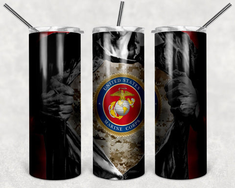 Superman Marines PNG, 20oz Skinny Tumbler Design, Sublimation Designs PNG File - TheDigitalSVG