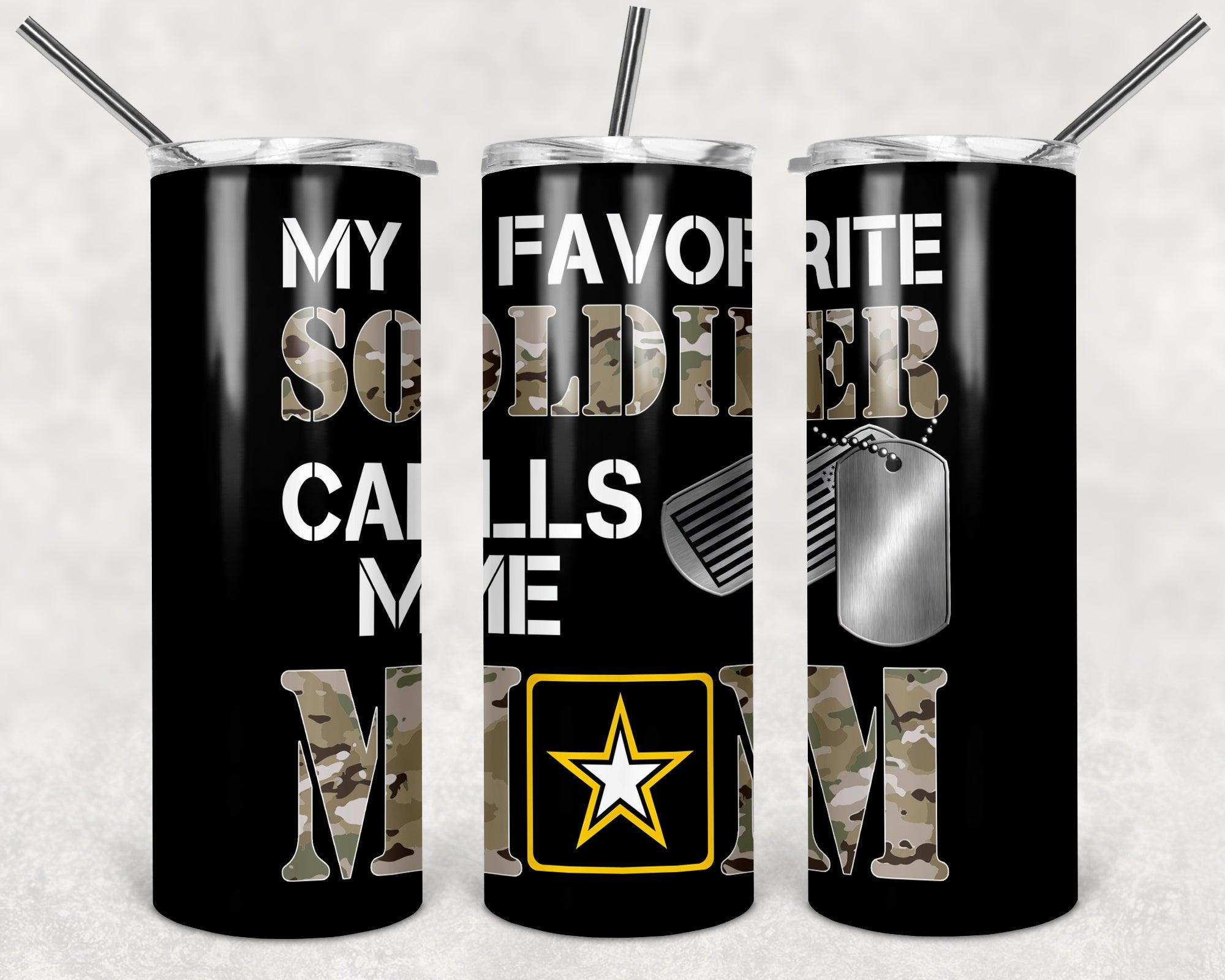 Light Camo My Favourite Soldier Call Me Mom PNG, 20oz Skinny Tumbler Design, Sublimation Designs PNG File - TheDigitalSVG