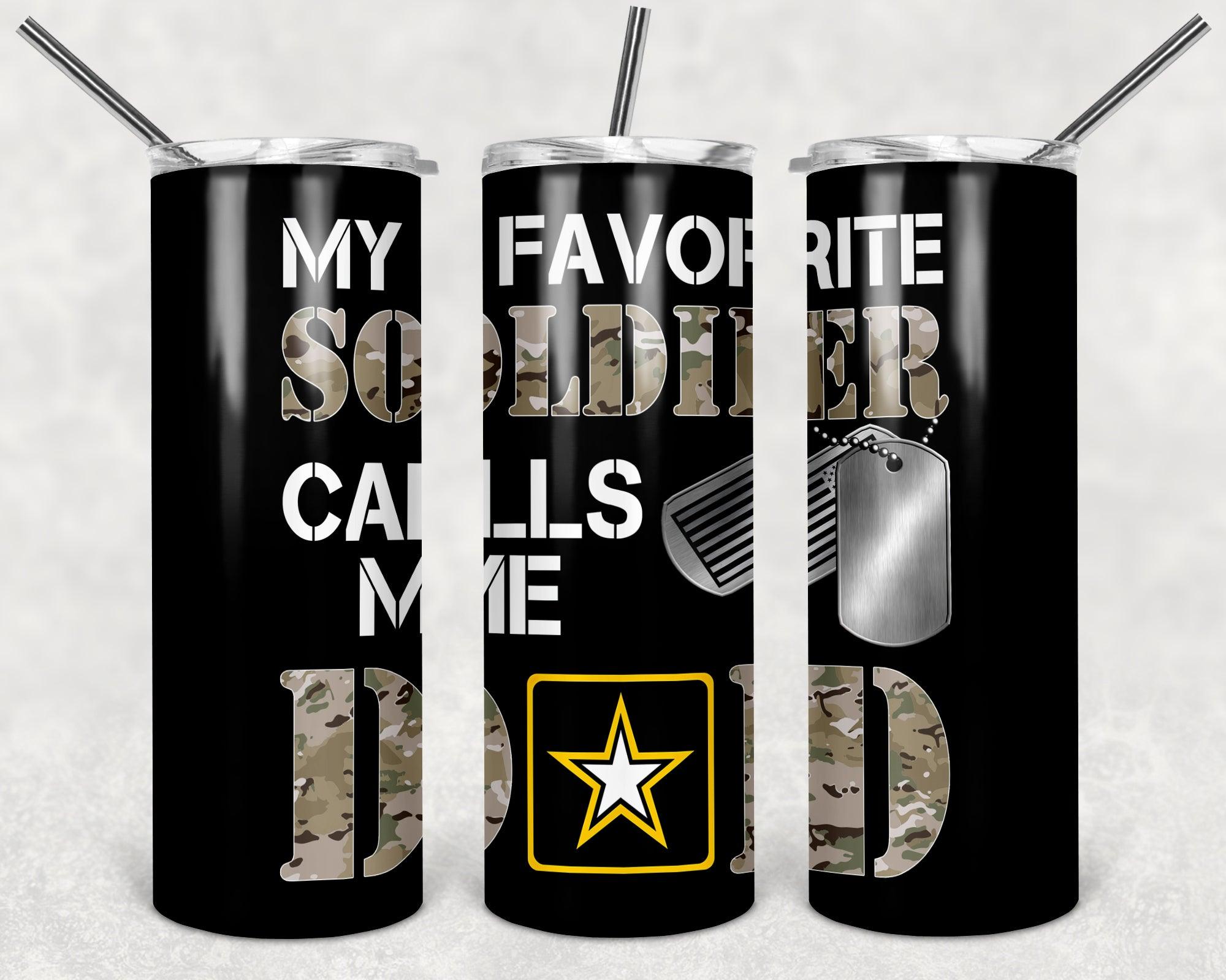 Light Camo My Favourite Soldier Call Me Dad PNG, 20oz Skinny Tumbler Design, Sublimation Designs PNG File - TheDigitalSVG