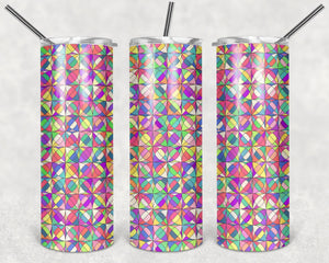 Small Multicolored Prism Rhombus Pattern PNG, 20oz Skinny Tumbler Design, Sublimation Designs PNG File - TheDigitalSVG