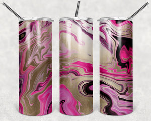 Pink Marbel Tumbler Wrap PNG, Colorful Floor Great 20oz Skinny Tumbler Designs, Sublimation Designs PNG - TheDigitalSVG