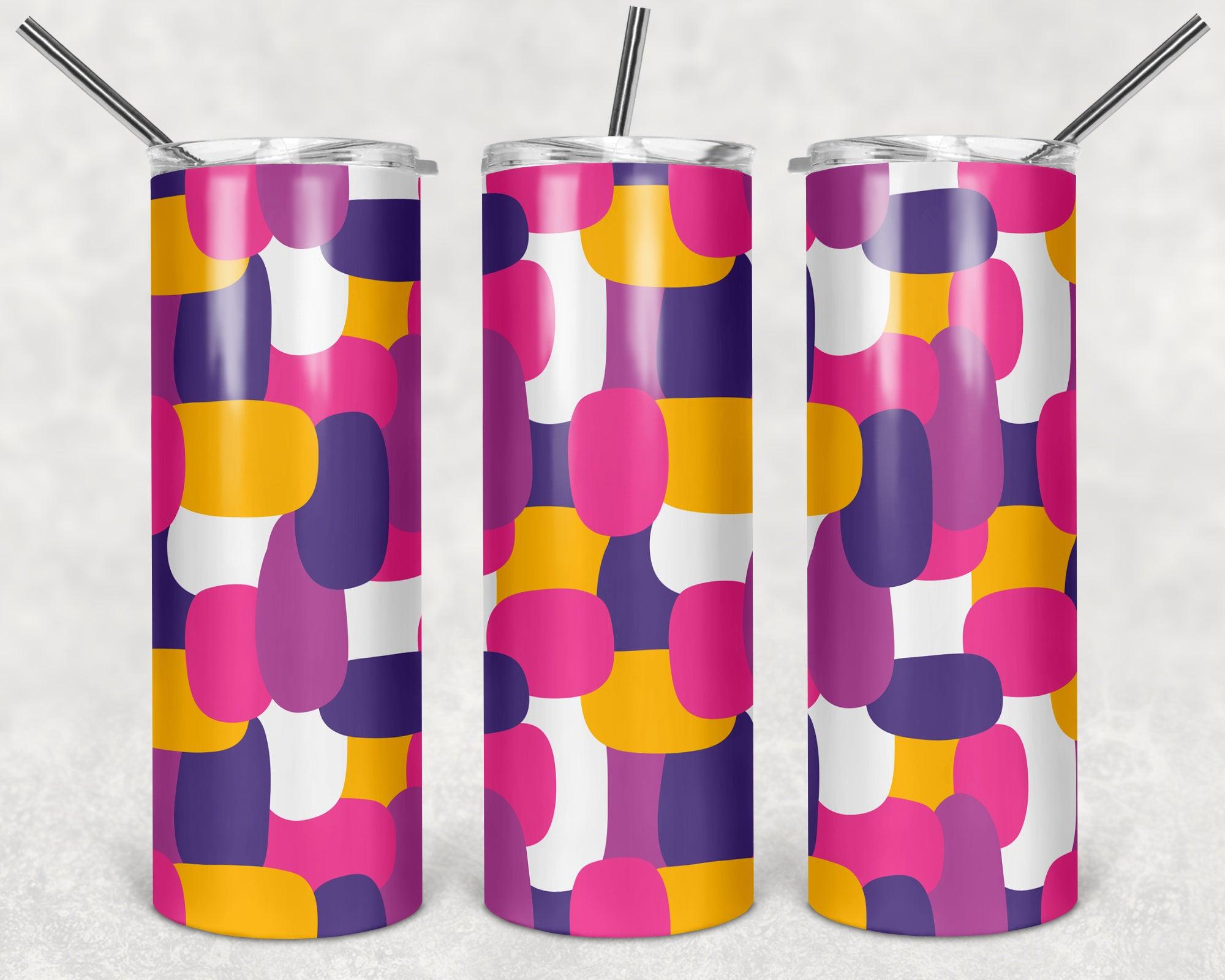 Multicolored Knitting Pattern PNG, 20oz Skinny Tumbler Design, Sublimation Designs PNG File - TheDigitalSVG