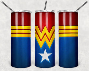 Wonder Woman PNG, 20oz Skinny Tumbler Design, Sublimation Designs PNG File - TheDigitalSVG