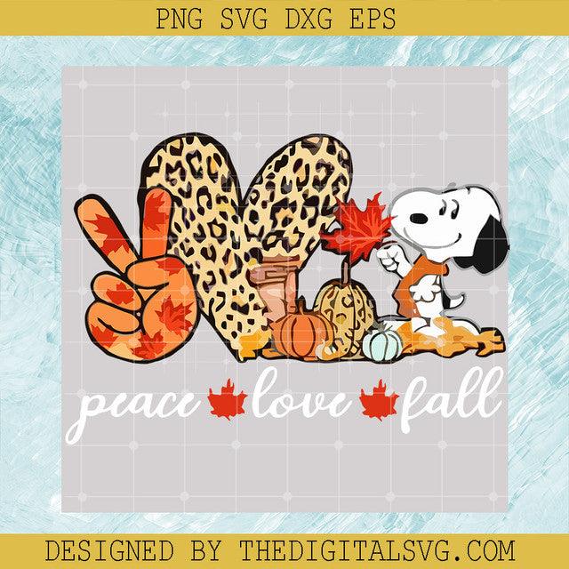 Peace Love Fall Snoopy SVG, Leopard Heart SVG, Fall Halloween SVG, Halloween SVG