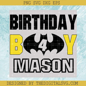 Personalized Name Batman Birthday SVG, Boys Birthday SVG, Batman Birthday Party SVG