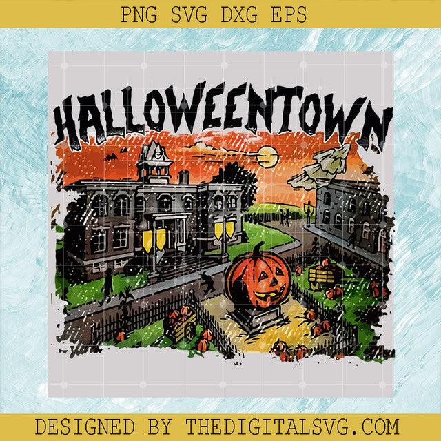 Retro Vintage Halloween Town Svg, Halloween Svg, Happy Halloween Svg
