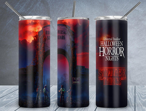 Stranger Things Universal Studios Tumbler PNG, Halloween Horror Nights 20oz Skinny Tumbler, Sublimation Designs PNG - TheDigitalSVG