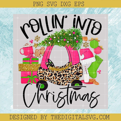 Rollin Into Christmas Svg, Leopard Christmas Gift Svg, Merry Christmas Svg - TheDigitalSVG