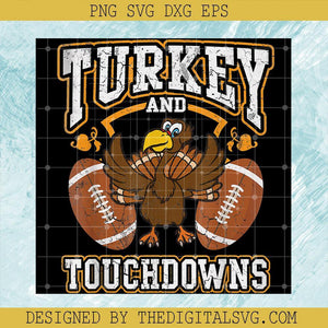 Turkey Day Nursing Thanksgiving PNG, Turkey and Touchdowns PNG, NFL PNG, Thanksgiving PNG - TheDigitalSVG