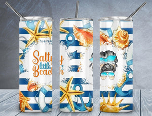 Beach girls tumbler sublimation design. 20 oz. skinny tumbler By