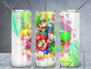 Super Mario Tumbler Wrap PNG, Mario And Friends 20oz Skinny Tumbler Design, Sublimation Designs PNG File - TheDigitalSVG