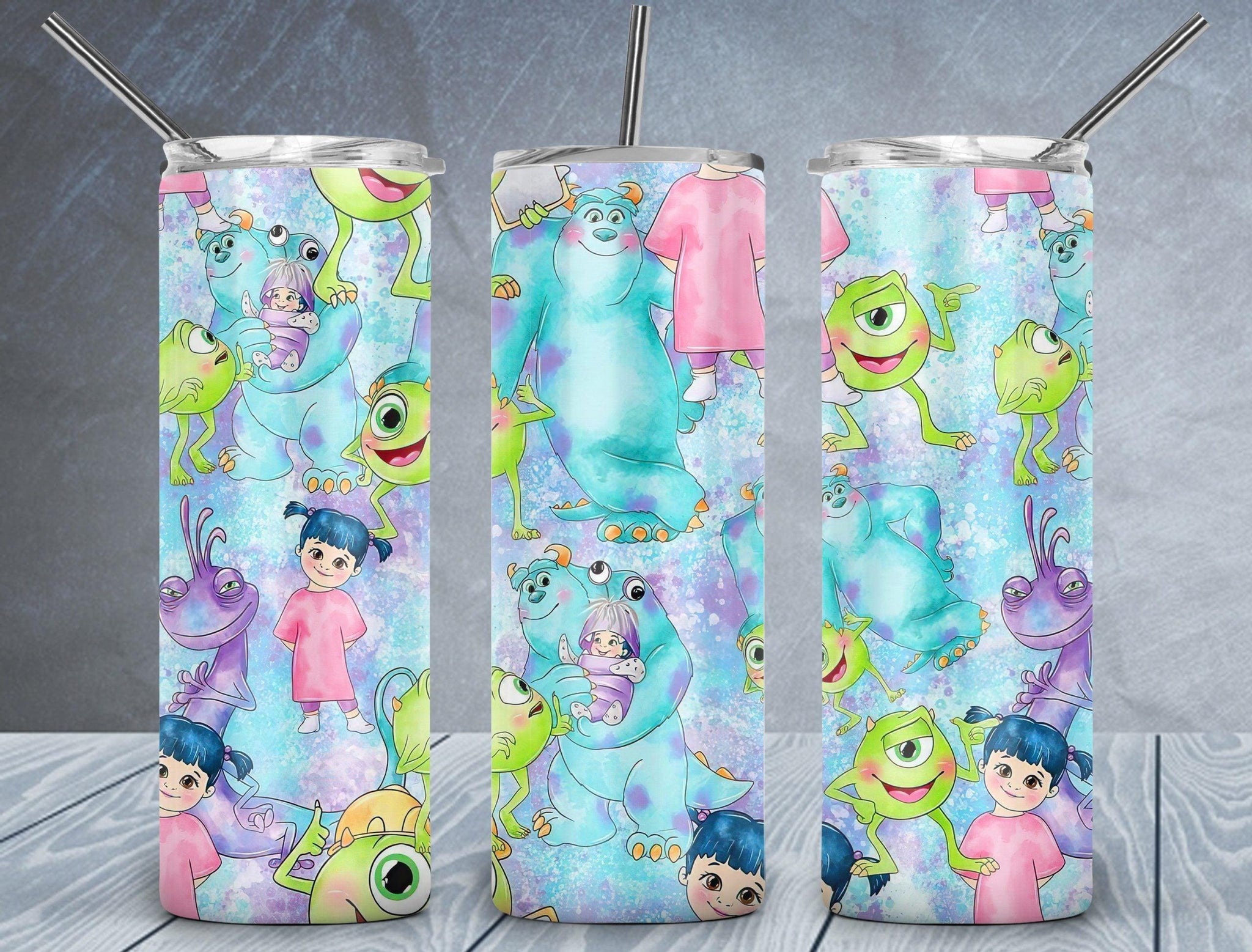 Monster Inc Tumbler Wrap PNG, Mike And Sulley 20oz Skinny Tumbler ...