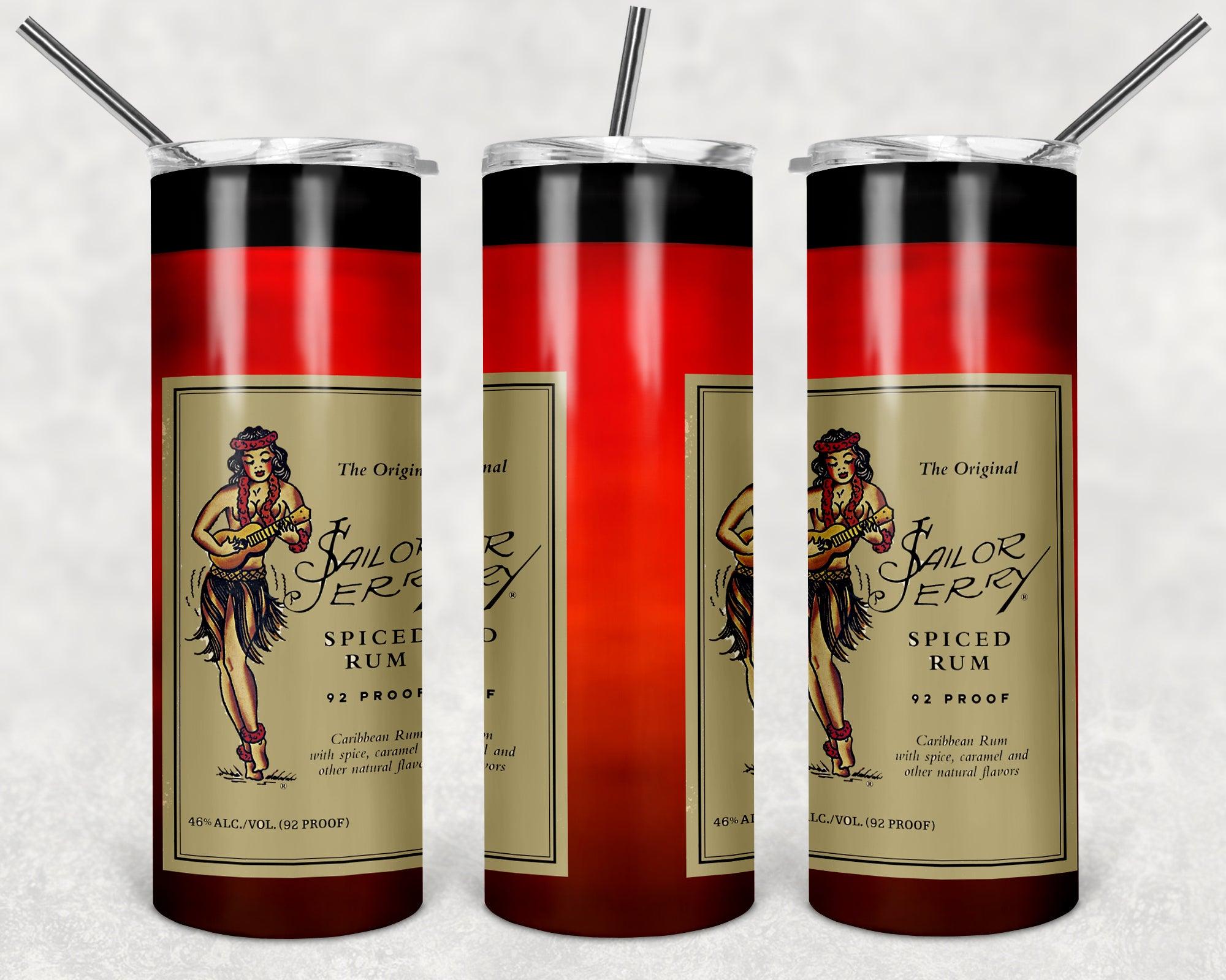 Sailor Jerry Bottle Drink Brand PNG, 20oz Skinny Tumbler Design, Sublimation Designs PNG File - TheDigitalSVG