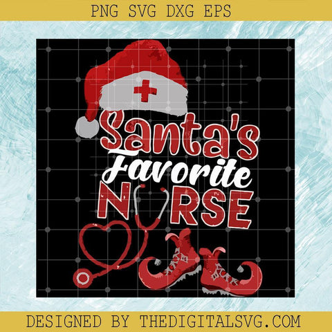 Santa's Favorite Nurse Svg, Santa Claus Svg, Nurse Svg, Christmas Svg - TheDigitalSVG