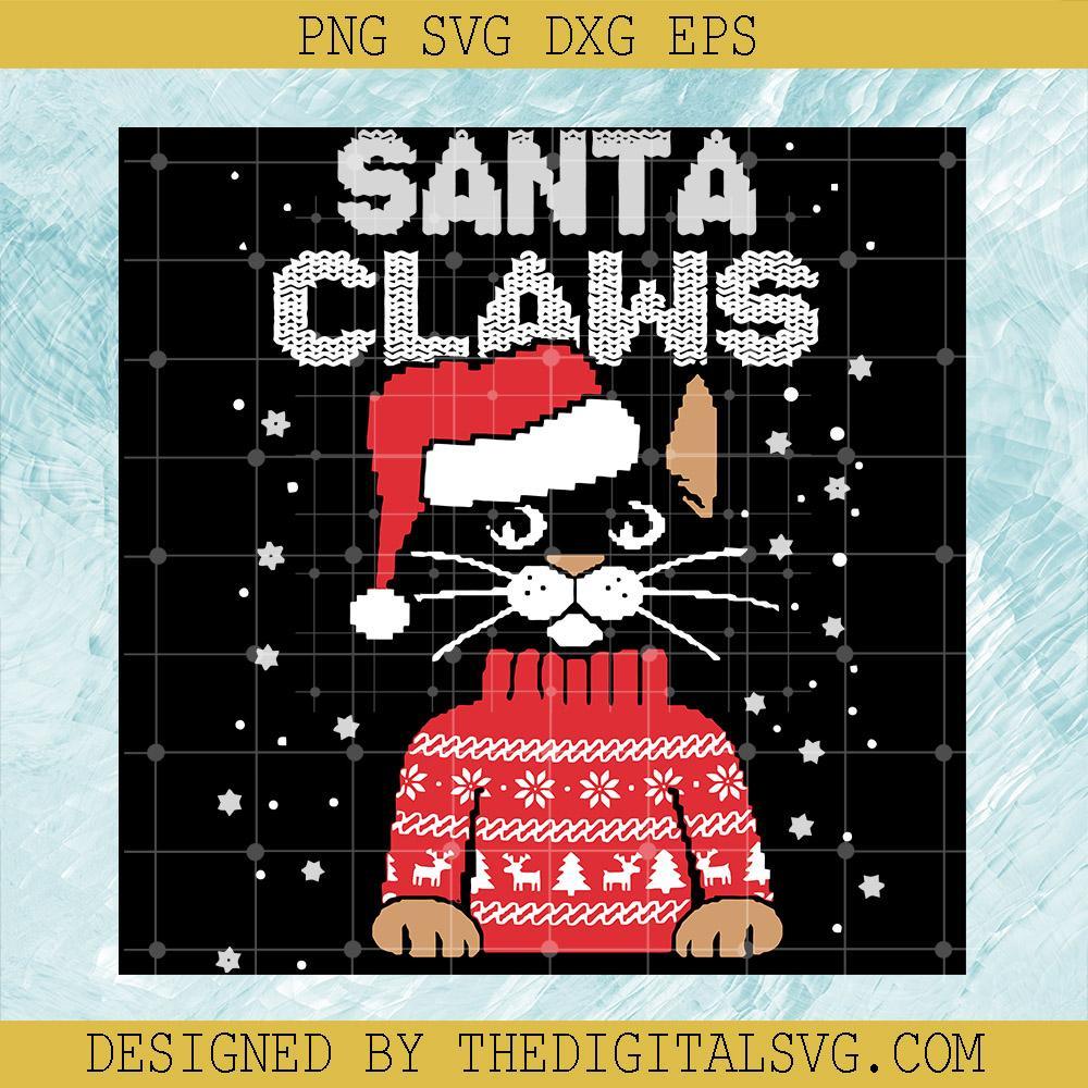Santa Claws Svg, Meow Ugly Christmas Svg, Merry Christmas Svg - TheDigitalSVG