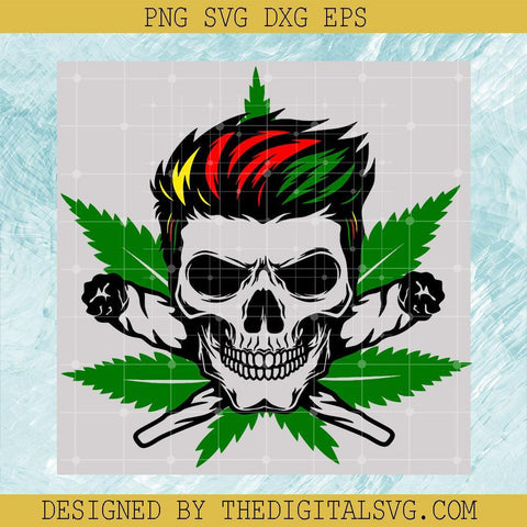 Skull Cannabis Svg, Skull Svg, Cannabis Svg, Weed Svg - TheDigitalSVG