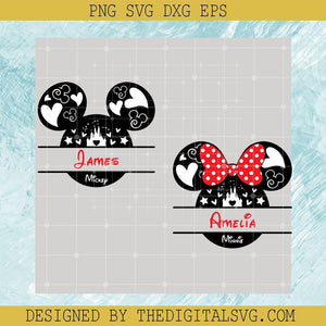 Split Mouse Head Svg, James Mikey Svg, Amelia Minnie Svg - TheDigitalSVG