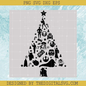 Star Wars Christmas Tree Svg, Star Wars Svg, Christmas Tree Svg, Star Wars Christmas Svg - TheDigitalSVG