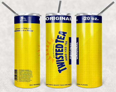 Twisted Tea Brand PNG, 20oz Skinny Tumbler Design, Sublimation Designs PNG File - TheDigitalSVG