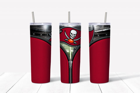 Tampa Bay Bucs Zipper PNG, 20oz Skinny Tumbler Design, Sublimation Designs PNG File - TheDigitalSVG