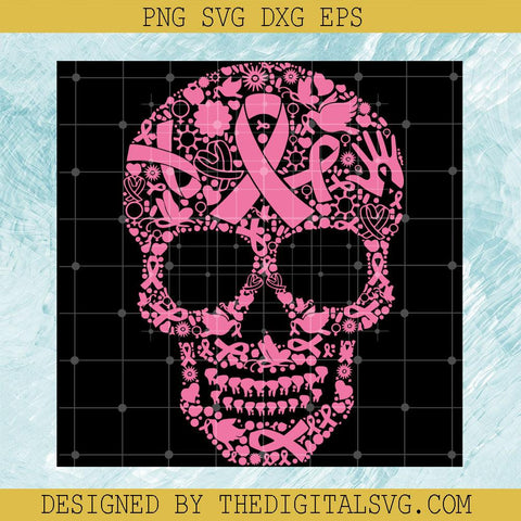#Tattoo Skull Cancer Svg, Skull Cancer Awareness Svg, Cancer Svg, October Cancer Svg, Skull Svg - TheDigitalSVG