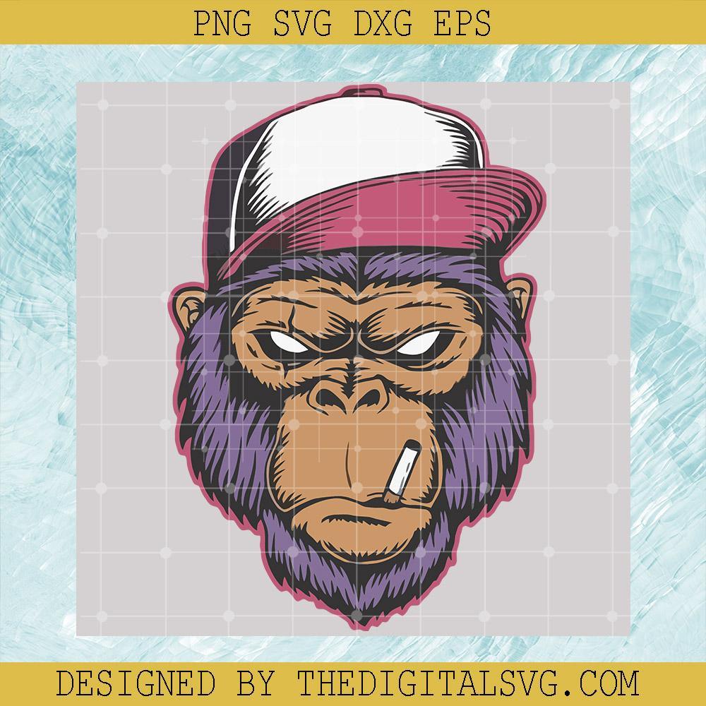 Tela Decorativa Svg, Monkey Head Svg, Cool Monkey Svg - TheDigitalSVG