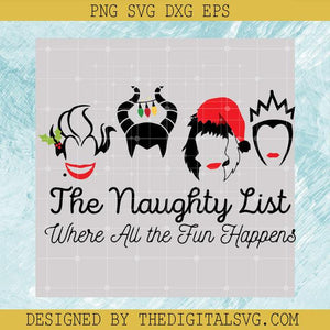 The Naughty List Where All The Fun Happens SVG, Disney Castle Christmas SVG, Naughty List SVG