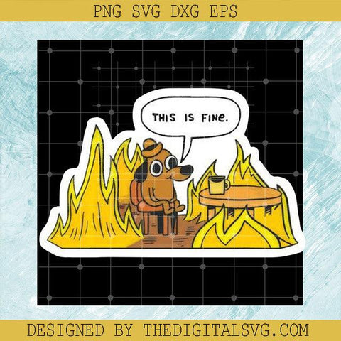 This Is Fine Okay PNG, Yellow Dog PNG, Yellowstone Animal PNG, Camping Dog PNG