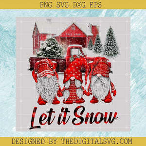 Let it Snow Svg, Three Gnomes Santa Christmas Svg, Christmas Svg, Three Gnomes in Red Let it Snow PNG - TheDigitalSVG