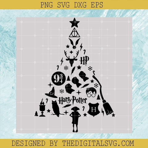 Wizardly Christmas Tree Svg, Harry Potter Svg, Christmas Svg - TheDigitalSVG