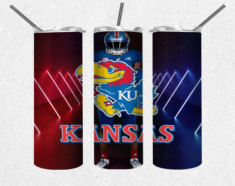 Kansas Jayhawks Sport NCAA PNG, 20oz Skinny Tumbler Design, Sublimation Designs PNG File - TheDigitalSVG