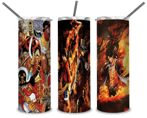 One Piece Fire PNG, Japanese Manga 20oz Skinny Tumbler Designs PNG, Sublimation Designs PNG - TheDigitalSVG
