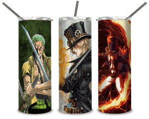 Zoro And Sabo PNG, One Piece 20oz Skinny Tumbler Designs PNG, Sublimation Designs PNG - TheDigitalSVG