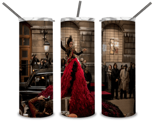 Cruella De Vil In Red Dress PNG, Dalmatians Film Scene 20oz Skinny Tumbler Designs PNG, Sublimation Designs PNG - TheDigitalSVG