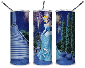Cinderella Look At Fireworks PNG, Cinderella's Castle Fireworks 20oz Skinny Tumbler Designs PNG, Sublimation Designs PNG - TheDigitalSVG