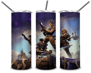 Fortnite Army Game PNG, Fictional Characters 20oz Skinny Tumbler Designs PNG, Sublimation Designs PNG - TheDigitalSVG