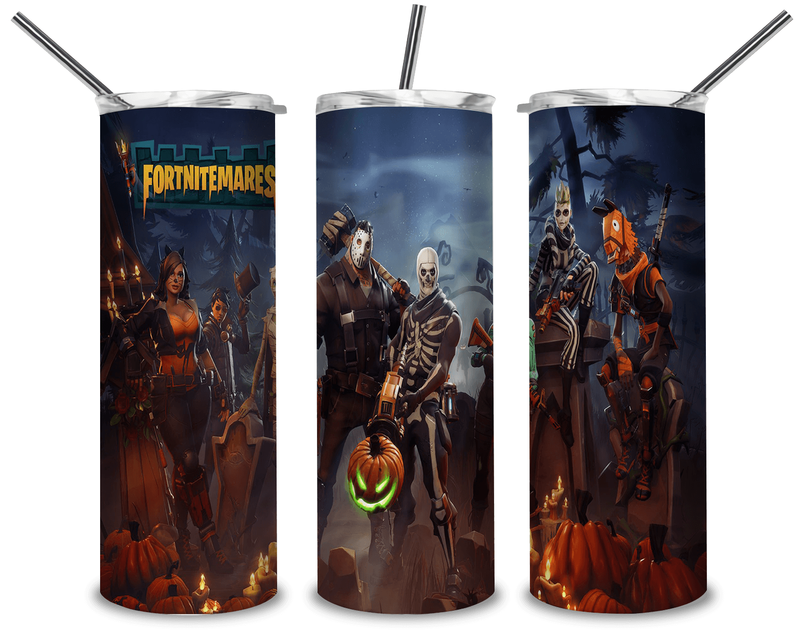 Fortnite Halloween PNG, Fictional Characters Game 20oz Skinny Tumbler Designs PNG, Sublimation Designs PNG - TheDigitalSVG