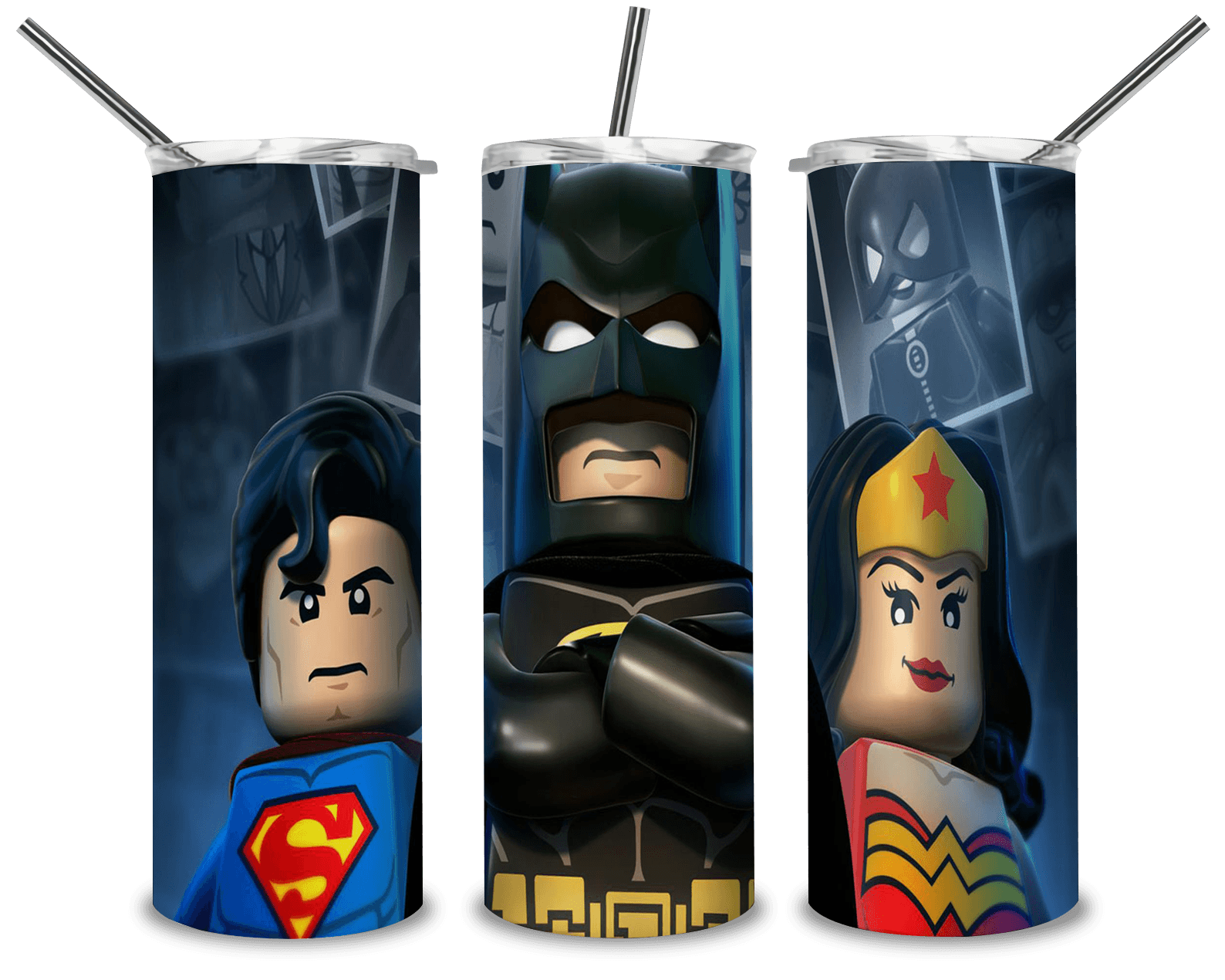 Batman Super Man PNG, Marvel Lego 20oz Skinny Tumbler Designs PNG, Sublimation Designs PNG - TheDigitalSVG