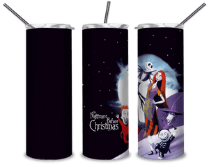 Couple Jack And Sally PNG, Halloween Movie 20oz Skinny Tumbler Designs PNG, Sublimation Designs PNG - TheDigitalSVG
