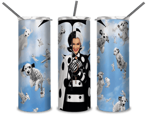 Cruella De Vil PNG, 101 Dalmatians 20oz Skinny Tumbler Designs PNG, Sublimation Designs PNG - TheDigitalSVG