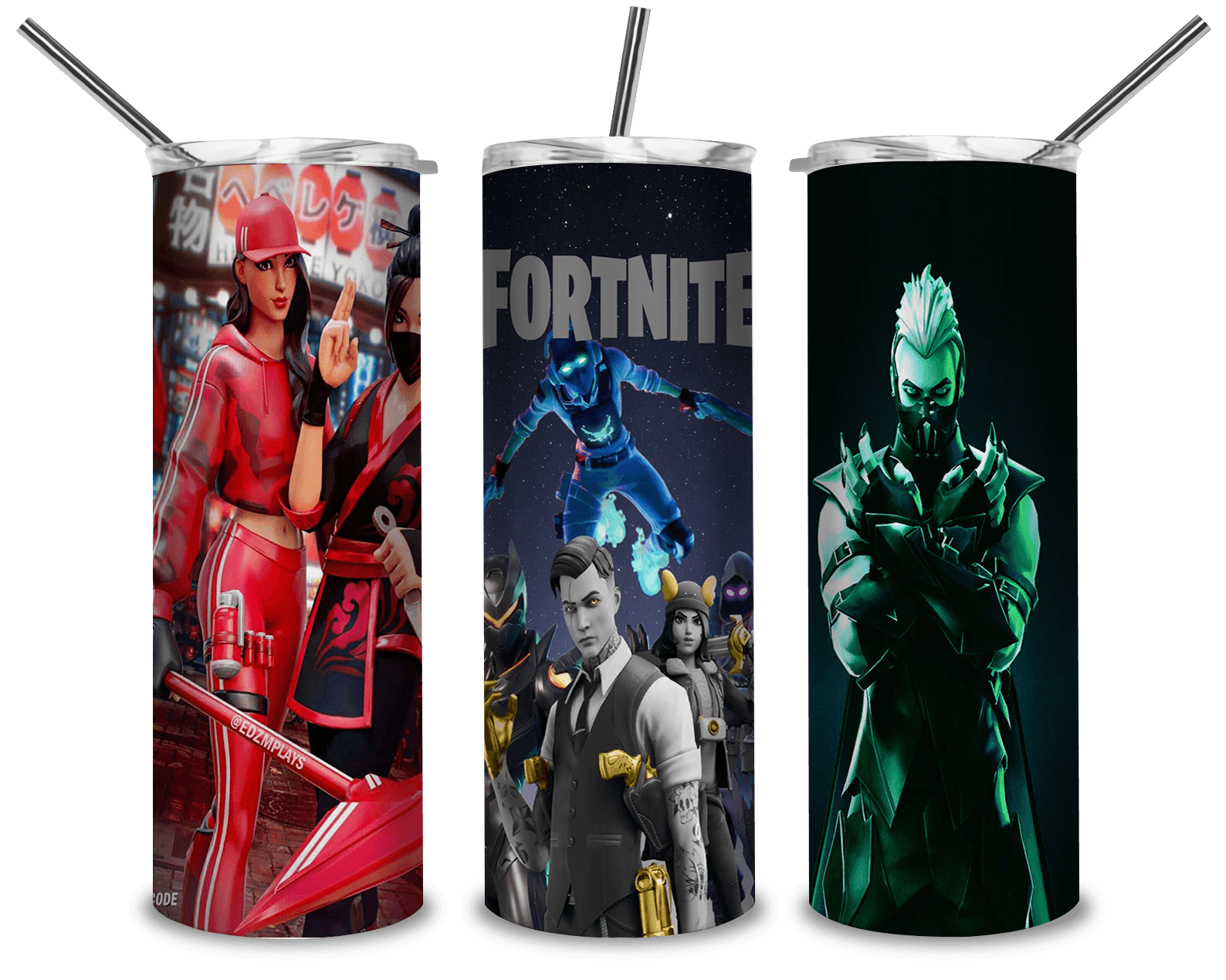Fortnite Characters 6 PNG, Free Fire Esport 20oz Skinny Tumbler Designs PNG, Sublimation Designs PNG - TheDigitalSVG