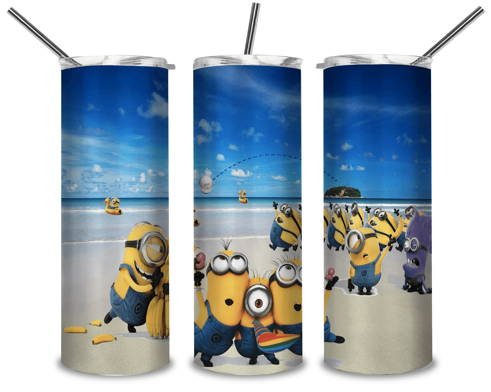 Minion At Beach PNG, Summer Vacation 20oz Skinny Tumbler Designs PNG, Sublimation Designs PNG - TheDigitalSVG
