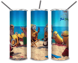 Minion Playing At Beach PNG, Hawaii Beach 20oz Skinny Tumbler Designs PNG, Sublimation Designs PNG - TheDigitalSVG