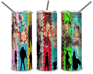One Piece Various Colors PNG, Manga Characters 20oz Skinny Tumbler Designs PNG, Sublimation Designs PNG - TheDigitalSVG