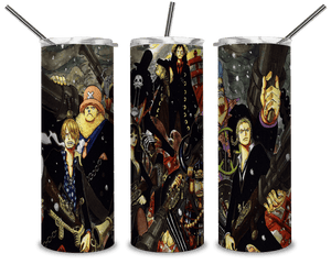 Straw Hat Pirates PNG, Captain One Piece 20oz Skinny Tumbler Designs PNG, Sublimation Designs PNG - TheDigitalSVG