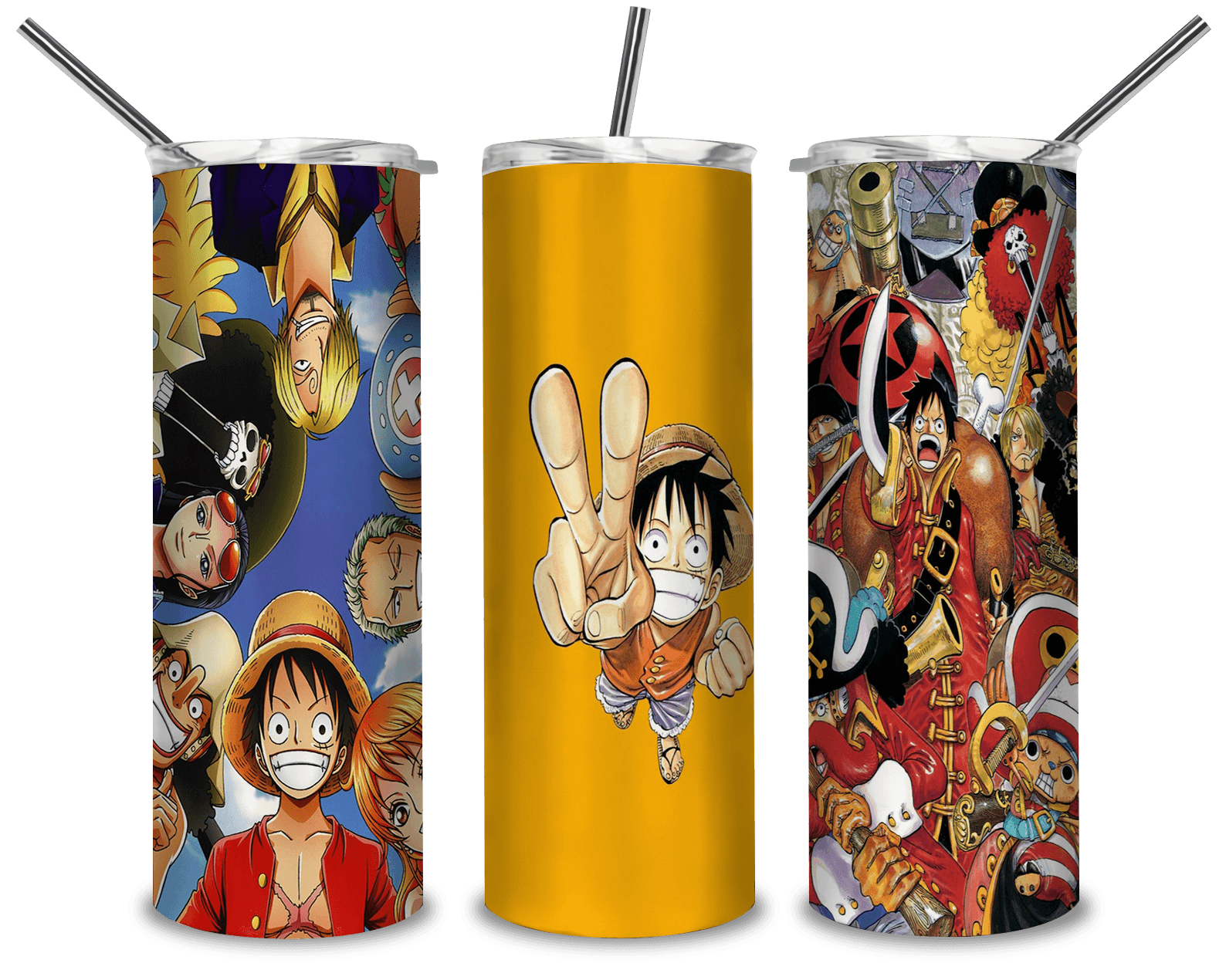 One Piece Manga PNG, Captain Luffy 20oz Skinny Tumbler Designs PNG, Sublimation Designs PNG - TheDigitalSVG