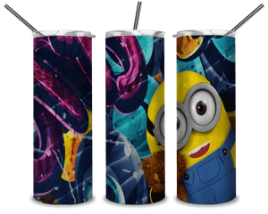 Minions 3D Graffiti PNG, The Rise of Gru 20oz Skinny Tumbler Designs PNG, Sublimation Designs PNG - TheDigitalSVG