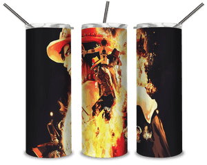 Captain Luffy In Fire PNG, Japanese Movie 20oz Skinny Tumbler Designs PNG, Sublimation Designs PNG - TheDigitalSVG