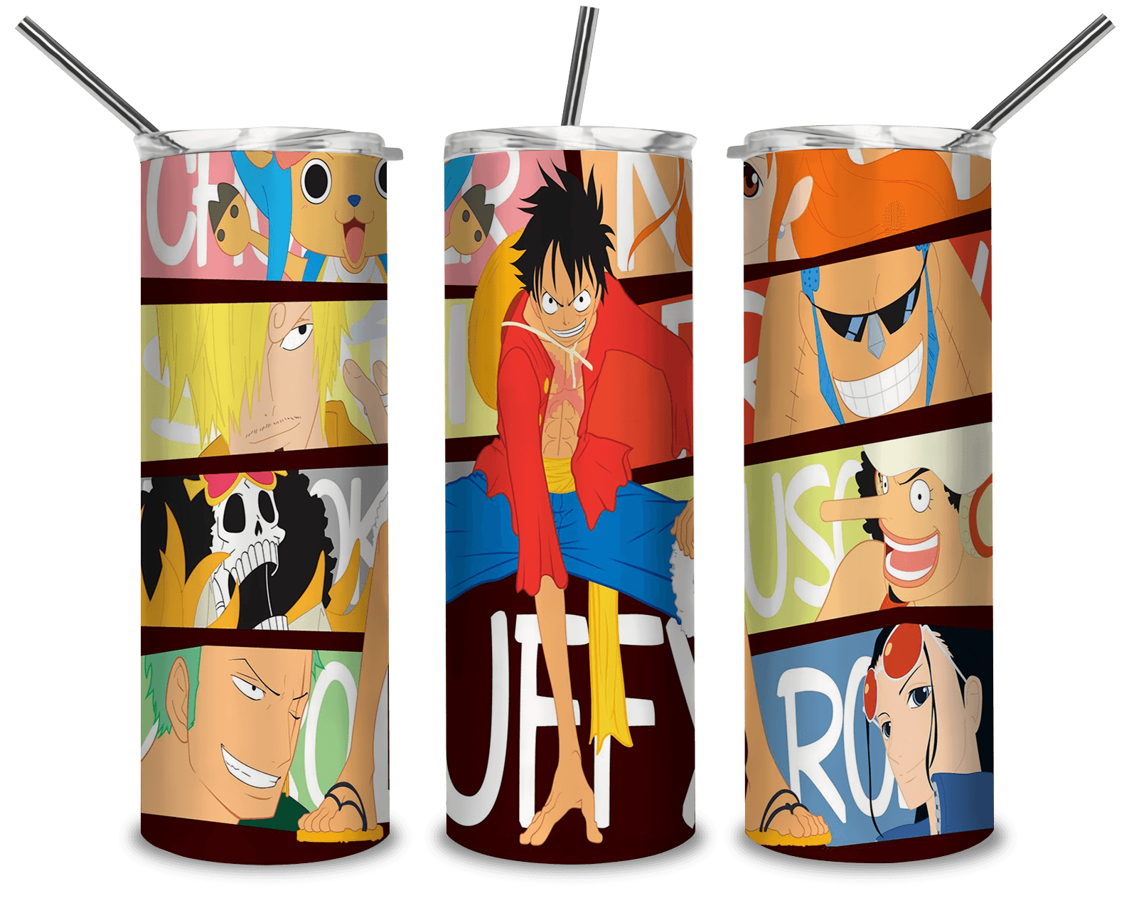 One Piece PNG, Luffy And Zoro 20oz Skinny Tumbler Designs PNG, Sublimation Designs PNG - TheDigitalSVG